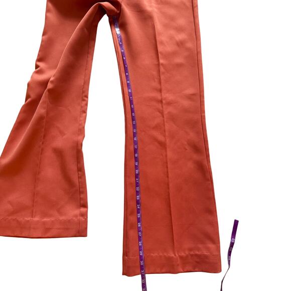 Vintage What's In a Name Wide leg Bell bottom pants Women 25 Orange Union 80s - Picture 13 of 16